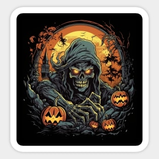 demon possessed during halloween Sticker